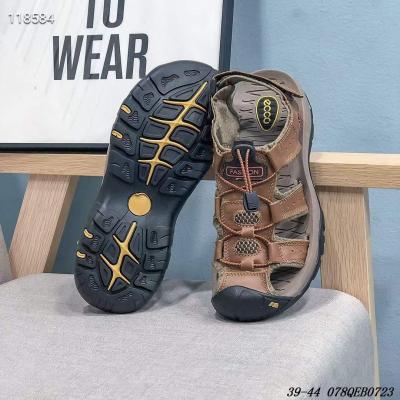 China 2021 Breathable Hot Selling Summer Increasing Sports Beach Sandals With Protected Toe Genuine Leather Men Women Summer Slippers for sale