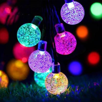 China Garden 5M 6.5M 7M 9.5M 11M 8 Models Waterproof Christmas Garden Wedding Led String Decor Light Round Led Solar Outdoor String Lights for sale