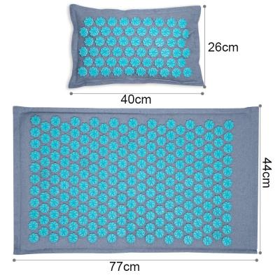 China 2021 Non-Slip New Technology Self Massage Protection Coconut Acupressure Mat and Pillow Set High Quality Organic Canvas Fabric Spikes Mat for sale