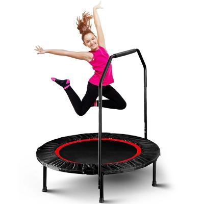 China Without Protective Net Trampoline Bouncing Foldable Jumping Bed Sport Fitness Exercise Tools With Handle For Adults Max Load 150kg Kids for sale