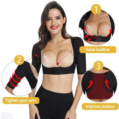 China Antibacterial Arm Compression Sleeve Women Weight Loss Arm Slimming Body Shaper Posture Corrector Women Shaper for sale