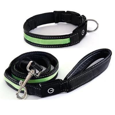 China Amazon Viable Bestseller RGB Led Reflective Waterproof Adjustable Nylon Pet Collar Webbing Dog Collar for sale