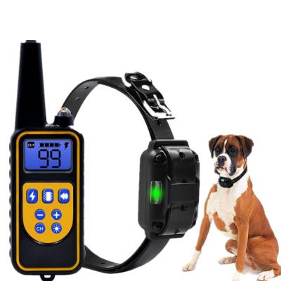 China Pet Supplies Factory 800m Sustainable Electric Remote Waterproof And Rechargeable Anti-bark Control With LCD Display Pet Training Product for sale