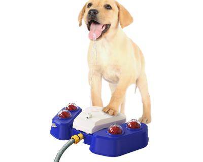 China 2021 Factory Stocked Automatic Bathing Water Spray Dog Toy Foot Water Dispenser Drinking Station Pet Factory for sale