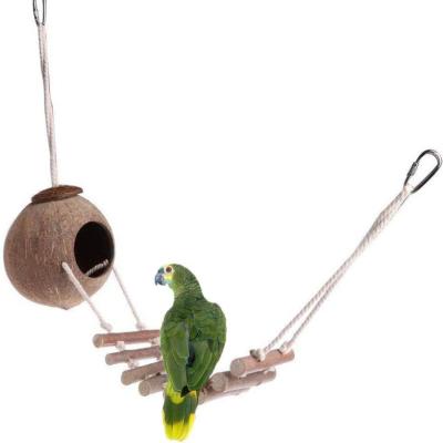 China 2021 Safe And Viable Biting Bird Parrot Coconut Nest Viable Shell Bird Toy Pet Supplies Plant Pet Cages, Carriers And Houses for sale