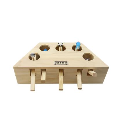 China 2021 Wholesale Factory Stocked Hot Sale Pet Products Red Mousecat Toy Cartoon Pet Cat Cartoon Puzzle Durable Solid Wood From Manufacturer for sale