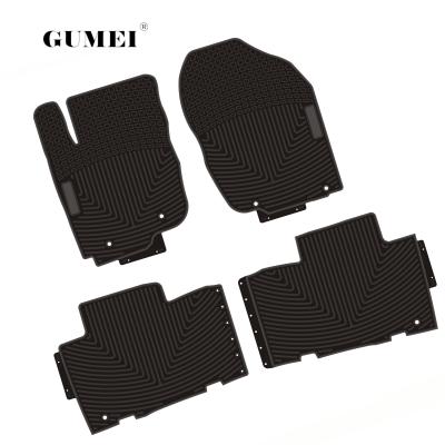 China Hot Selling Anti-Slip Black Rubber Custom Car Floor Mats 4 Pieces PVC Fit For TOYOTA New Product Stripe Styling Car Mat for sale