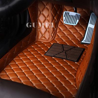 China 5D Car Floor Anti-Slip Foot Mats High Quality Custom All Around Luxury Leather Diamond Single Layer Pet Car Mats for sale