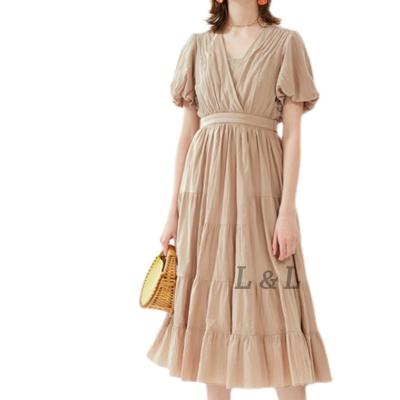 China Anti-wrinkle Guangzhou factory fashion summer cotton casual dress women a line dress for sale