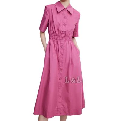 China Anti-wrinkle Guangzhou factory women fashion casual dress women's summer shirt clothing for sale