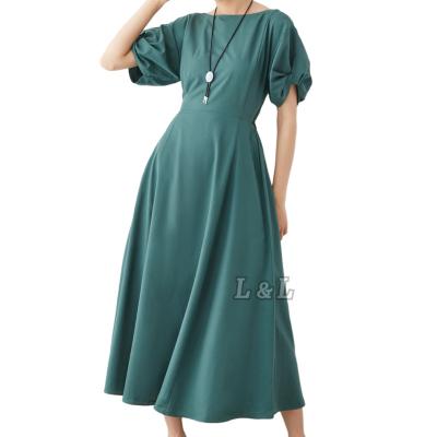 China Anti-wrinkle Guangzhou Factory Lingda Fashion Casual Summer Bow Backless Dress Women for sale