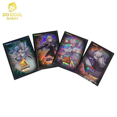 China Eco-friendly Cardboard Custom UP Hologram Laminated Anime Trading Card Sleeves For Board Game Game Card Protector for sale