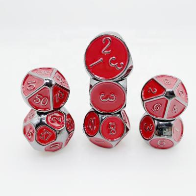 China Polyhedral dies set 7pcs factory direct sale painting metal high quality electroplating red dies for sale