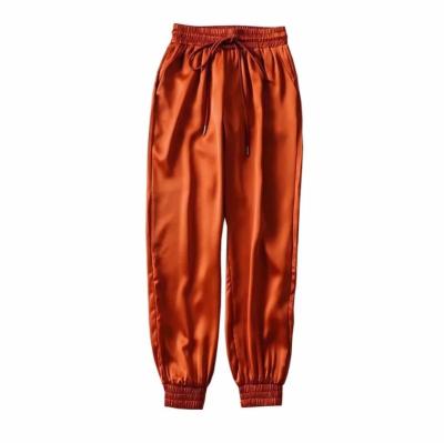 China Antibacterial Women's Trousers Satin Jogger Lightweight Quick Dry Casual Sweatpants for sale