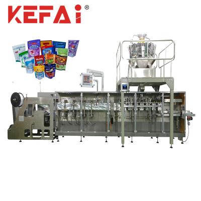 China Horizontal KEFAI Atomatic Food Candy Nut Cookie Stand Up Pouch Forming Sealing And Filling Packing Machine for sale