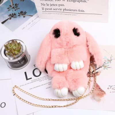 China Wholesale-Plush Bunny Plush Toy Bag Fashion Children Cartoon Fluffy Bag Kids Bags Cute Purse Purse for sale