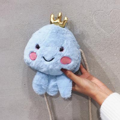 China Hot Sale Fashion Kawaii Plush Octopus Cute Cartoon Cross - New Design Fuzzy Plush Bag Body Bag for sale