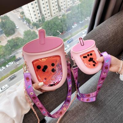 China Cute Fashion Fashion Shoulder Bag For Kids Silicone Bubble Tea Boba Bag for sale