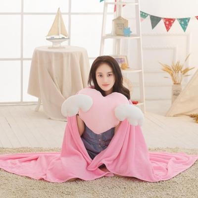 China 2021 magnetic ready to ship promotion custom logo cute angel love 2 in 1 plush pillow with cover for sale