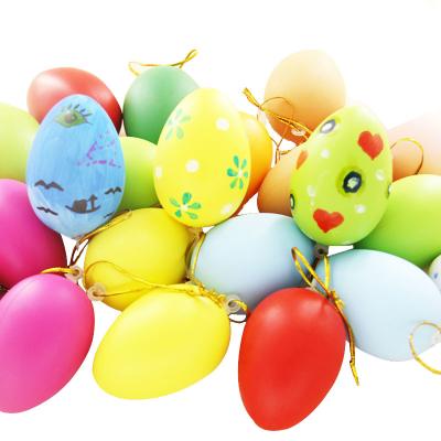 China Easter Decoration Dropshipping DIY Pure Color Custom Plastic Easter Egg with Hanging Custom Easter Egg for sale