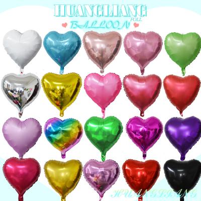 China 18inch Pure Color Valentine Day Balloon Foil Balloon Heart Printing for sale