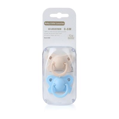 China BPA Free Custom Animal Logo Baby Nipple Feeding Silicone Baby Pacifier Set Eco-Friendly Packaging for sale