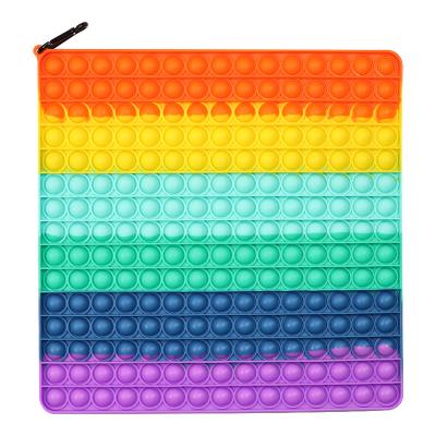 China Hot Selling New Coming In Amazon 30 Big Busy Person Snap Sensory Toys For Kids Squeeze Anti-stress Bubble Rainbow Big Squeeze Toys 30003 for sale