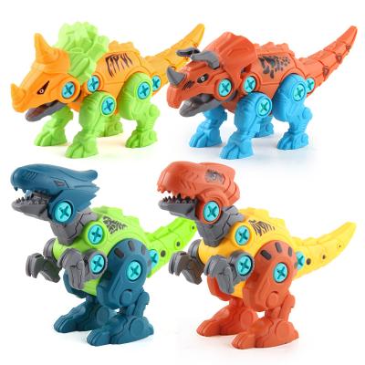 China Amazon plastic wholesale collect dinosaur with screwdriver set for boys take apart diy disassemble and assemble dinosaur toys for kids for sale