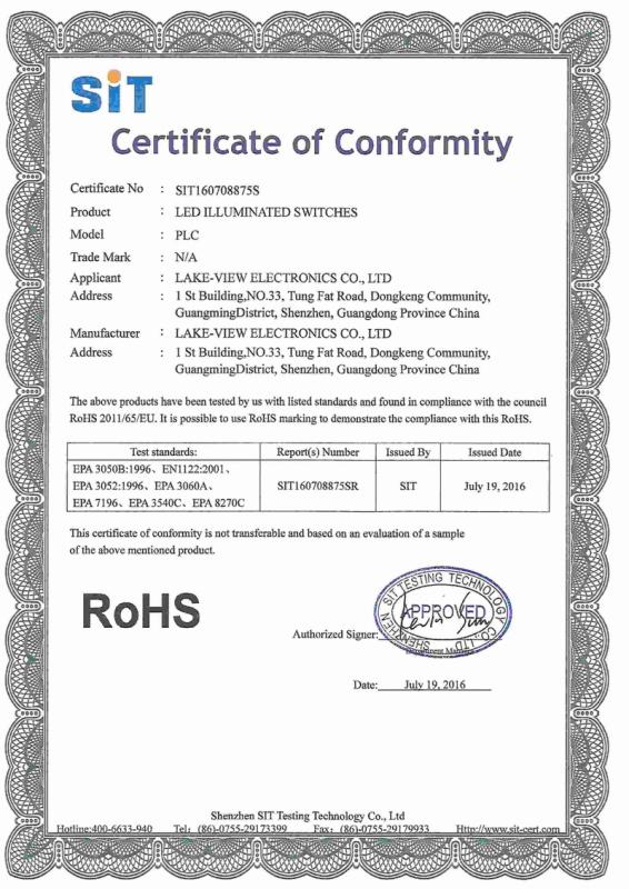 RoHS - Shenzhen Lakeview Electronics Co., Ltd.