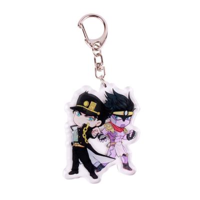 China Free Design Eco-Friendly Printed Jojo Anime Keychain Custom Acrylic Key Ring Jojo Wholesale for sale