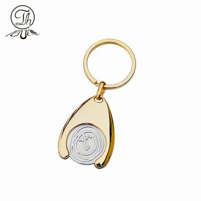 China Euro Coin Trolley Custom Metal Coin Holder Key Ring Key Ring Key Chain With Coin for sale