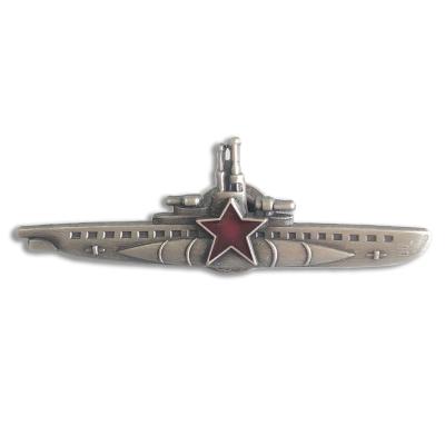 China Soviet China Warship Metal Badge Red Star Glass Enamel Lapel Pin Russian Military Pin Badge for sale