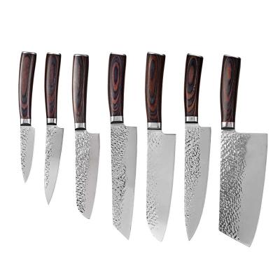 China Konoll Aliexpress Hot Sales Disposable Kitchen Knife Set With Blade High Carbon Steel Knives Wooden Handle Chefs Knife BSCI Audit for sale