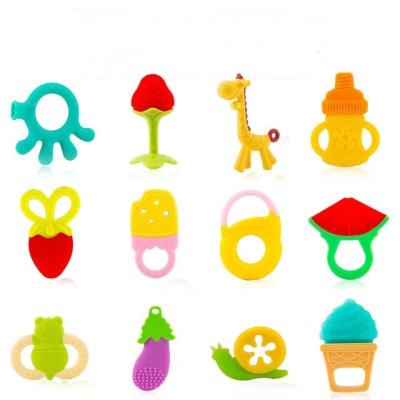 China Toy Wholesale Customized Baby Teething Soft Silicone Baby Teether Chew Toys Natural Freezer Safe Silicone Baby Teething Toys for sale