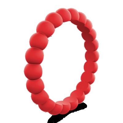 China 2019 Amazon Hot Sale Silicone Rubber Wedding Ring For Women Beaded Stackable Silicone Ring for sale