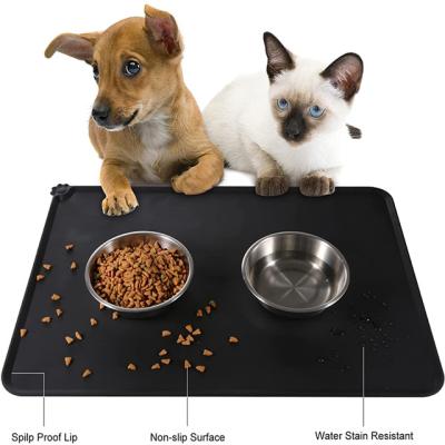 China Cat Bowl Placemat Mat Silicone Pet Food Mat Spill Proof Pet Feeding Waterproof Mat Viable for Food and Water for sale