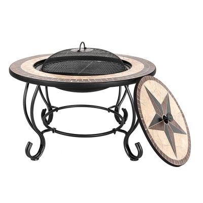 China Outdoor Fire Stocked Garden Patio Mosaic Pit Cooking Grill for sale