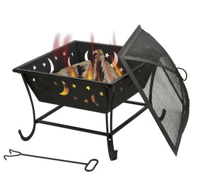 China Amazon Stocked Best Seller 32 Inch Outdoor Metal Square Fire Pit for sale