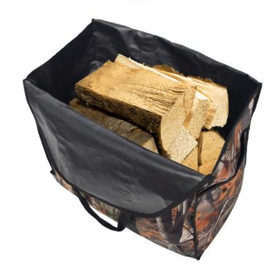 China Heavy Duty Durable Firewood Log Storage Bag Tote Bag Accessories For Fire Pit for sale