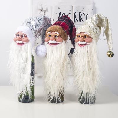 China Christamas Home Decor Vinyl Toy Christmas Santa Wine Bottle Cover for sale