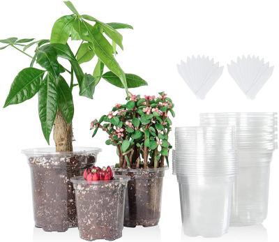 China Eco-friendly Durable Plastic Nursery Rooting Pots With Drainage Hole Pot Liner Seed Starting Pot Container for sale