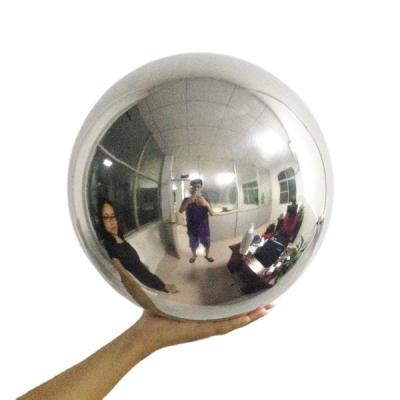 China Christmas Window Display Decoration Mirror High Polished 10 Inch Hollow Ball 20 Inch Hollow Metal Sphere For Garden Decoration for sale