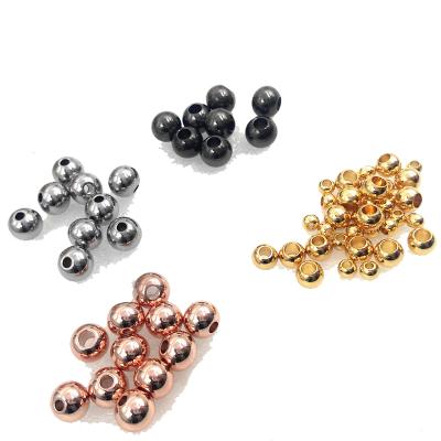 China METALS Wholesale 5mm 6mm 8mm Bracelet Necklace Jewelry Rose Gold Plated Solid Stainless Steel Metal Round Bead for sale