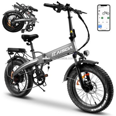 China KAISDA K2 EU/US Warehouse Smart LCD Display Electric Bicycle Exercise Folding Bicycle 60NM Torque Fat Ebike Snow Tire Bike for sale