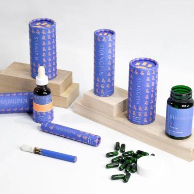 China Factory Supply Handmade Wholesale Essential Oil Bottle Storage Paper Tube Packaging Environmental Box for sale