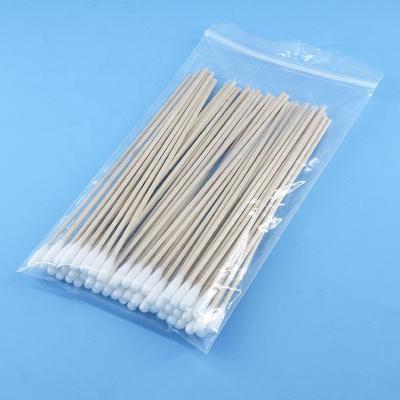 China 100Pcs/Bag Cleaning 6 Inch Long Cotton Swab With Wooden Handles, Q Tip Lint Free Industrial Swab For Gun Cleaning for sale