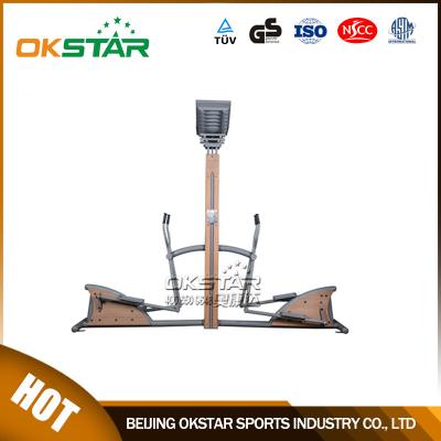 China wooden street lamp outdoor fitness equipment elliptical trainer crossfit trainer for sale