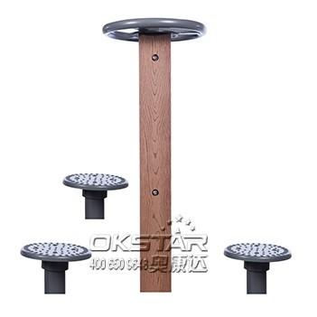 China outdoor wooden fitness equipment--WPC china supplier outdoor body exercise equipment tripe hip twister for sale