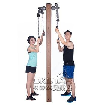 China wholesale outdoor fitness equipment park wood outdoor arm stretcher for sale