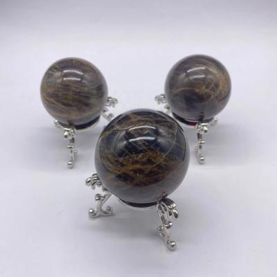 China Gray Feng Shui Crystals Moonstone Ball Spheres Wholesale Natural Healing Stones For Decoration fengshui for sale